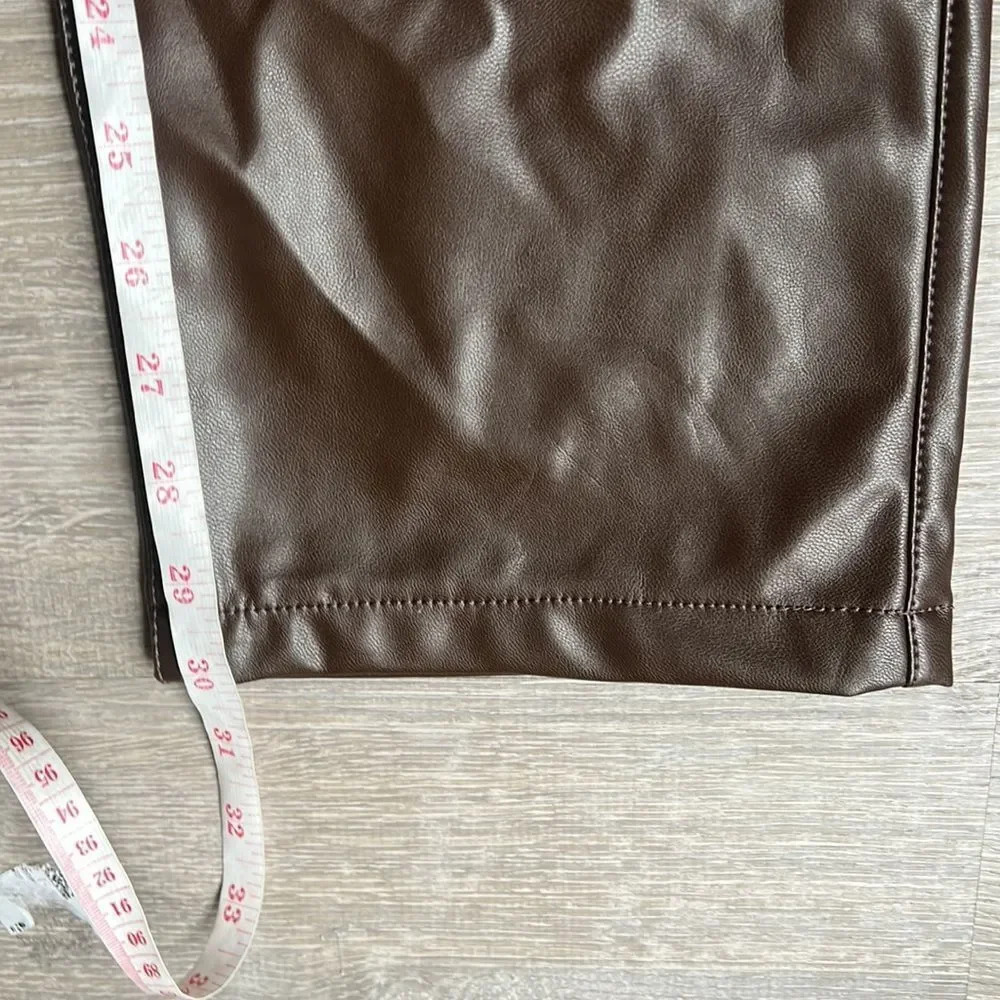 NEW Abercrombie & Fitch Vegan Leather 90s Straight Pant - Picture 11 of 13